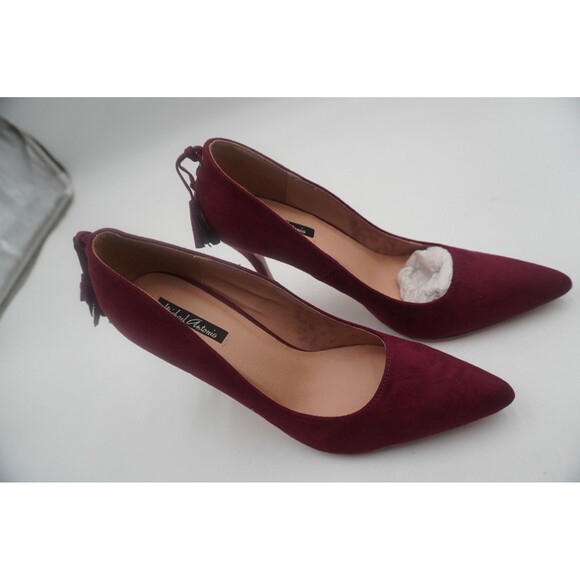 Michael Antonio Magenta Faux Suede Pointed Toe Stiletto Pumps Corset Back Size 9 - Picture 2 of 11